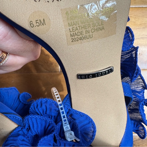 NWT Gianni Bini Franz Suede Chiffon Ruffle Dress Sandals Sz 6,5 main image 9